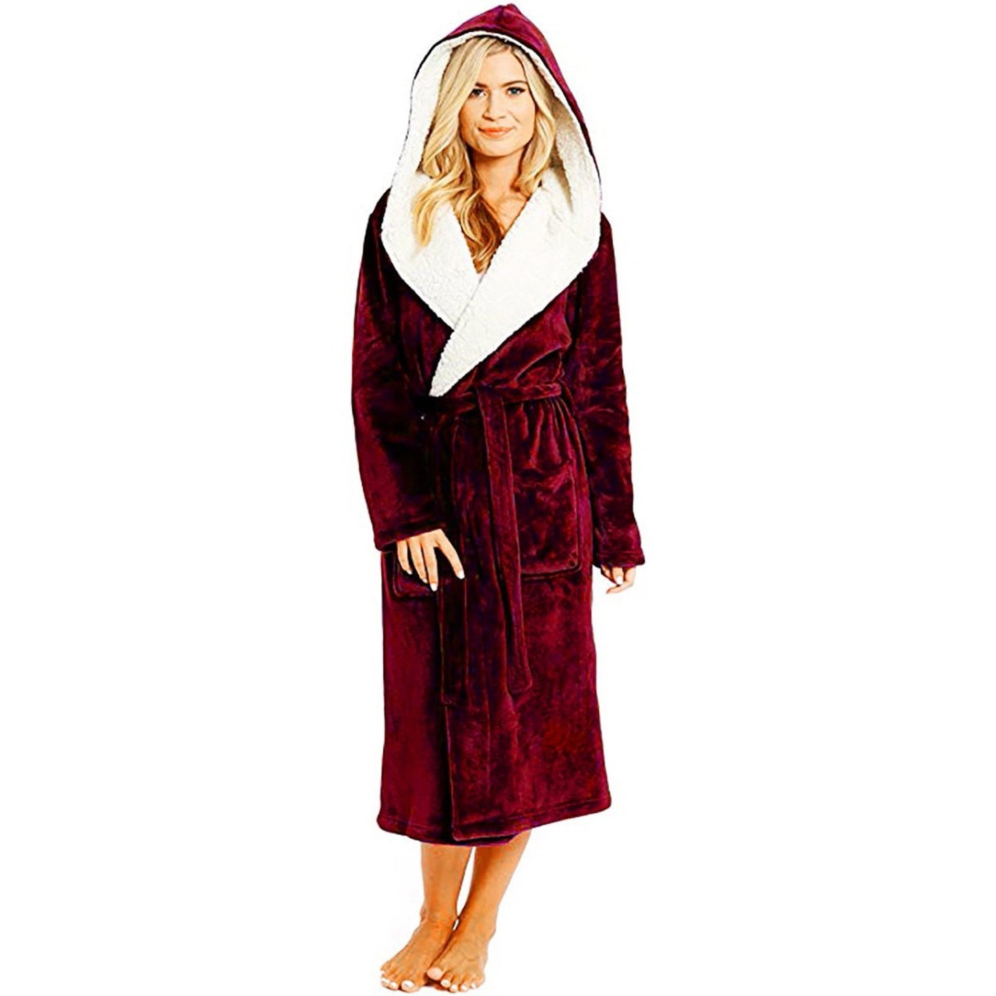 Women's Long Bathrobe Nightgown With Belt