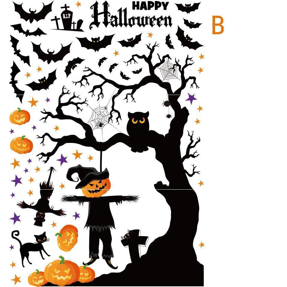 Halloween Scene Decoration Window Glass Door Stickers