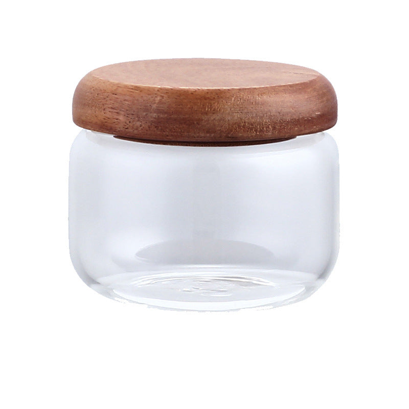 Mini Storage Tank Acacia Mangium Round Storage Bottle