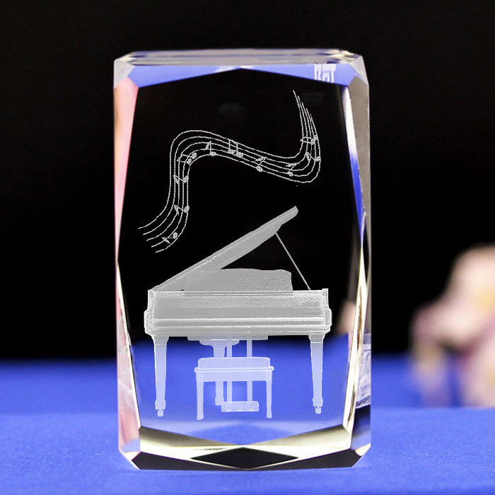 Interior Carving 3D Animal Series Crystal Statue Tourist Souvenir
