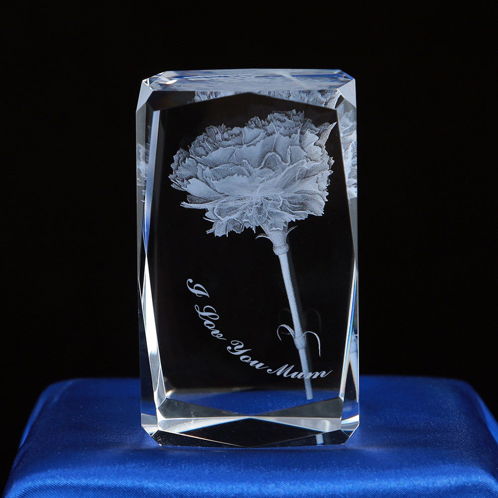 Interior Carving 3D Animal Series Crystal Statue Tourist Souvenir