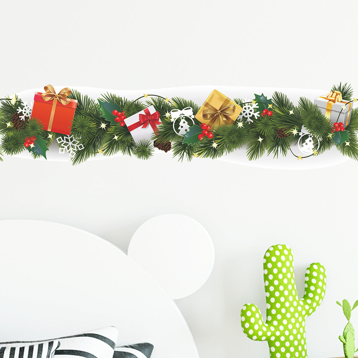 Christmas Waist Line Pine Branch Decoration Sticker