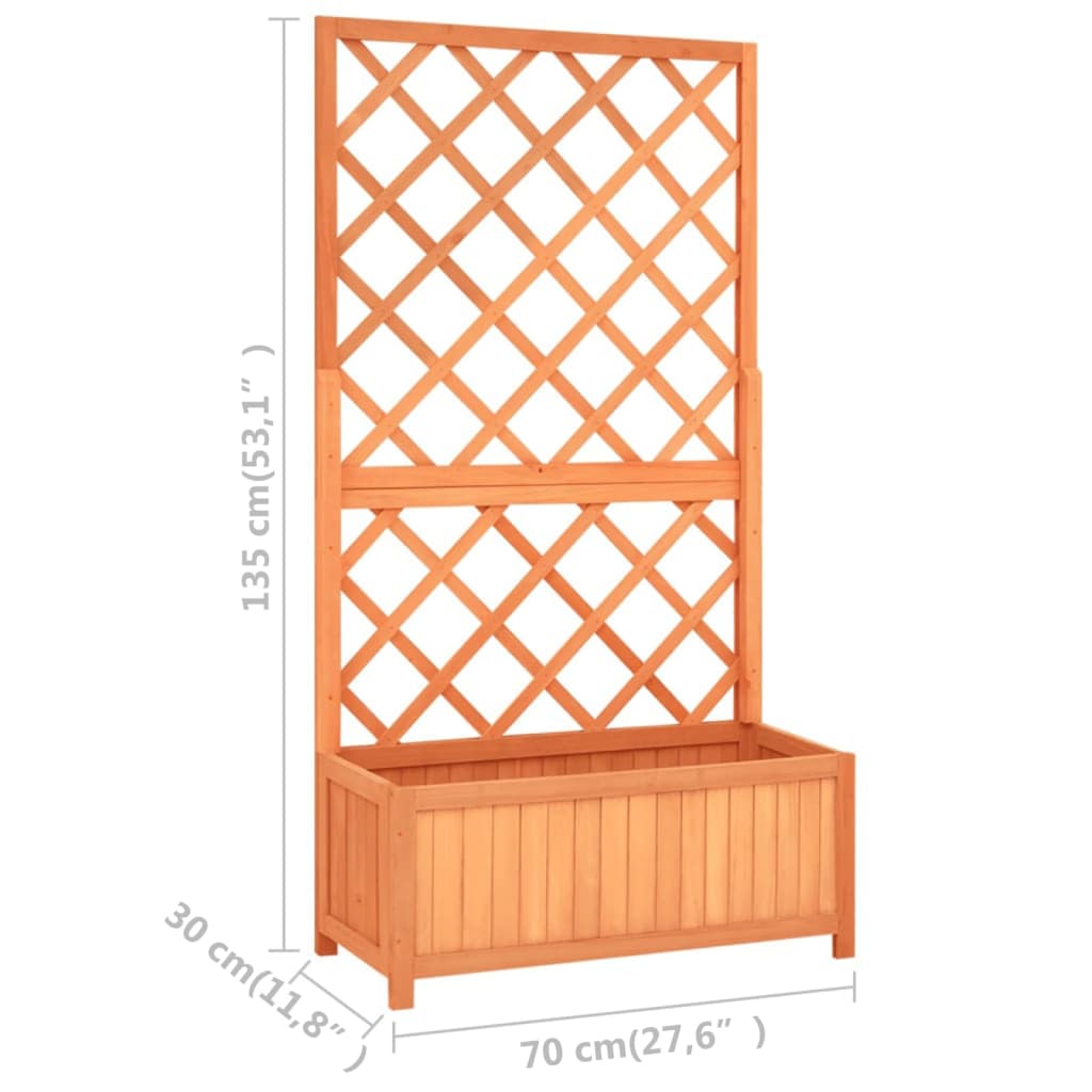 Garden Trellis with Flower Box 70x Fir Wood   Garden Trellis