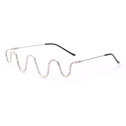 Handmade diamond half-rim glasses