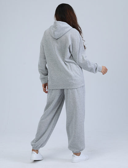 Women's Hooded Pocket Sports And Leisure Two-piece Suit