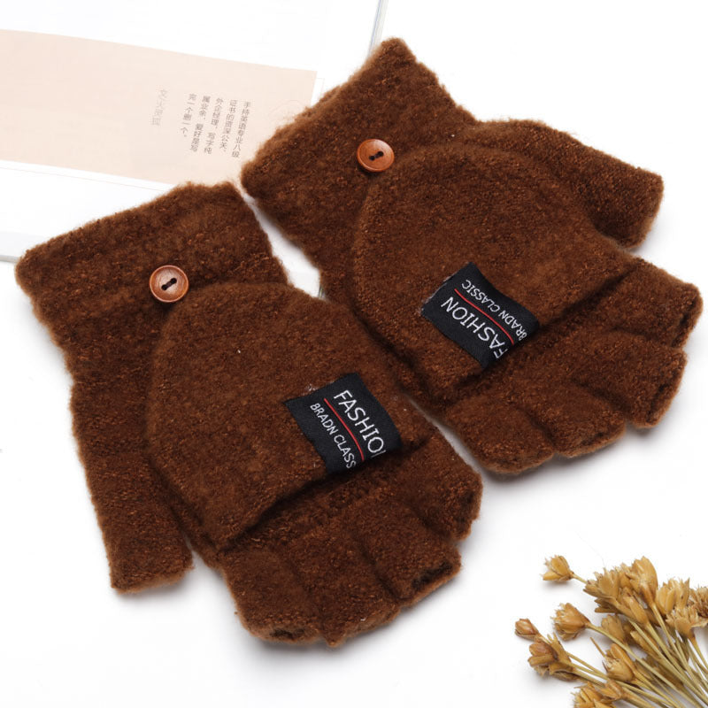 Winter warm half-finger gloves