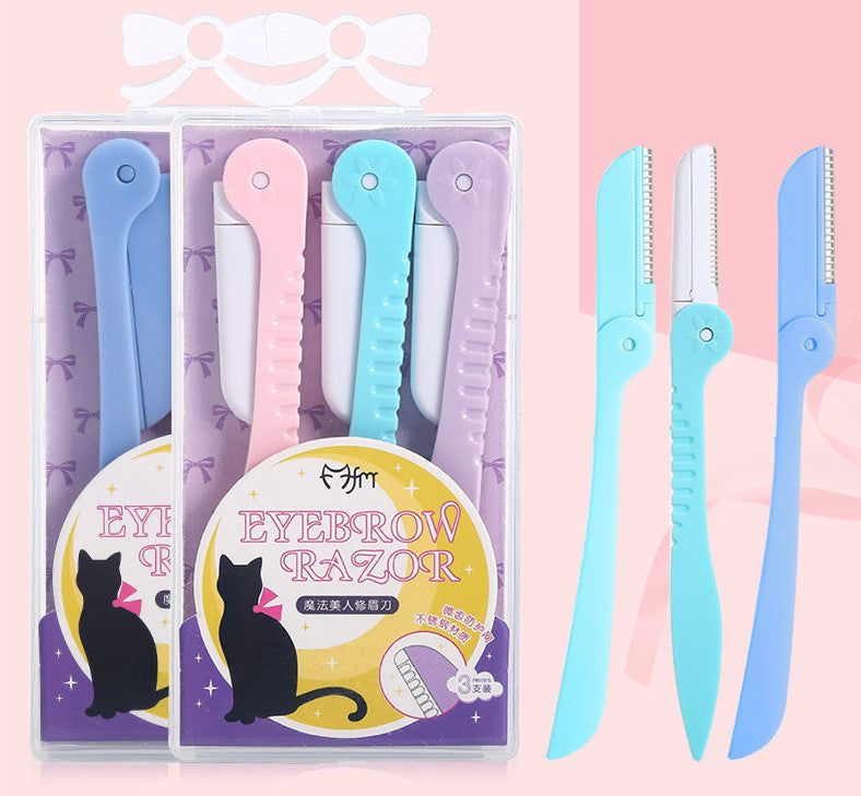 Portable foldable eyebrow trimmer