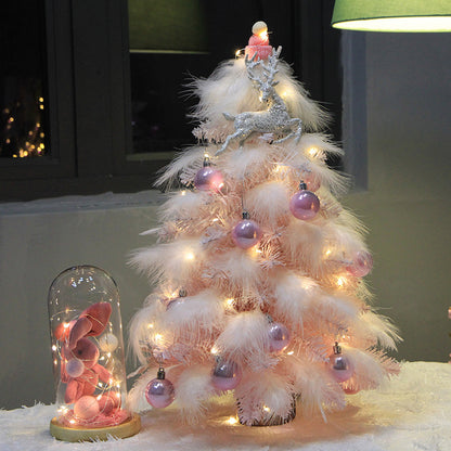 Christmas Ornament Desktop Small Tree Christmas Tree Feather Decoration Tree