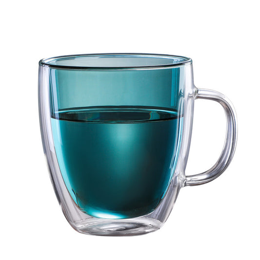 High borosilicate glass double cup coffee cup
