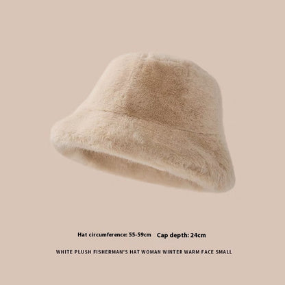 Plush Bonnet Children's Fleece-lined Bucket Bucket Hat