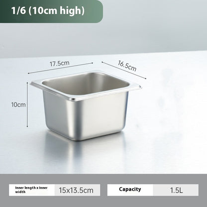 Stainless Steel Gastronorm Pan Buffet Basin Rectangular Kitchen Sink With Lid