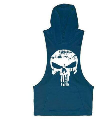 HOODED SKULL BODYBUILDING TANK TOP