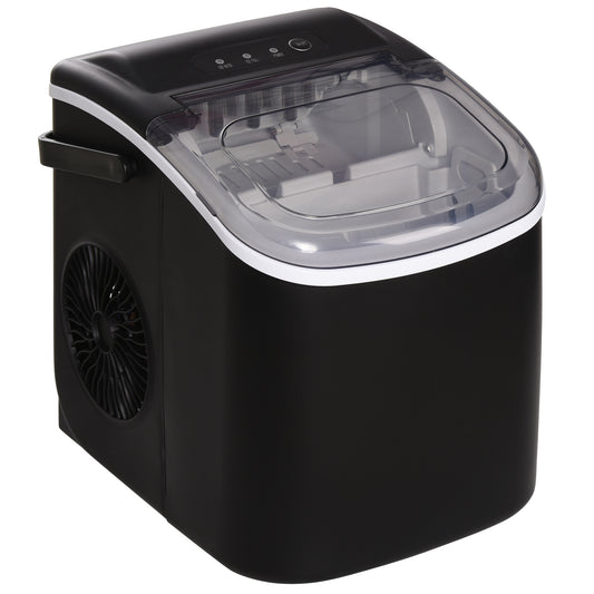 Ice Maker Machine Counter Top, 12Kg In 24 Hrs, 9 Cubes Ready In 6-12Mins, Portable Ice Cube Maker With Ice Scoop And Basket, Black