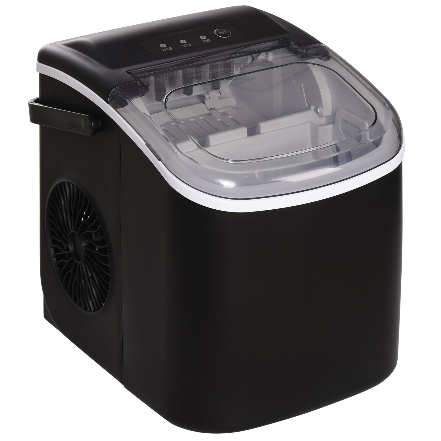 Ice Maker Machine Counter Top, 12Kg In 24 Hrs, 9 Cubes Ready In 6-12Mins, Portable Ice Cube Maker With Ice Scoop And Basket, Black