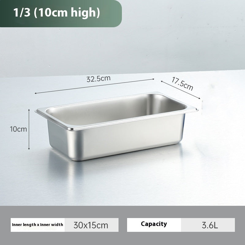 Stainless Steel Gastronorm Pan Buffet Basin Rectangular Kitchen Sink With Lid