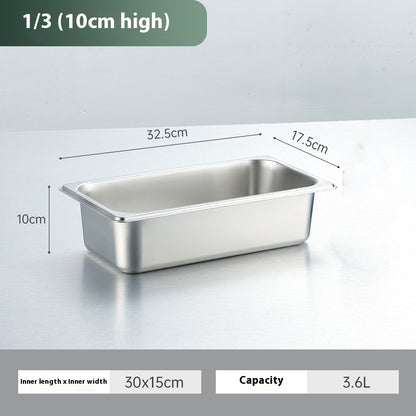 Stainless Steel Gastronorm Pan Buffet Basin Rectangular Kitchen Sink With Lid