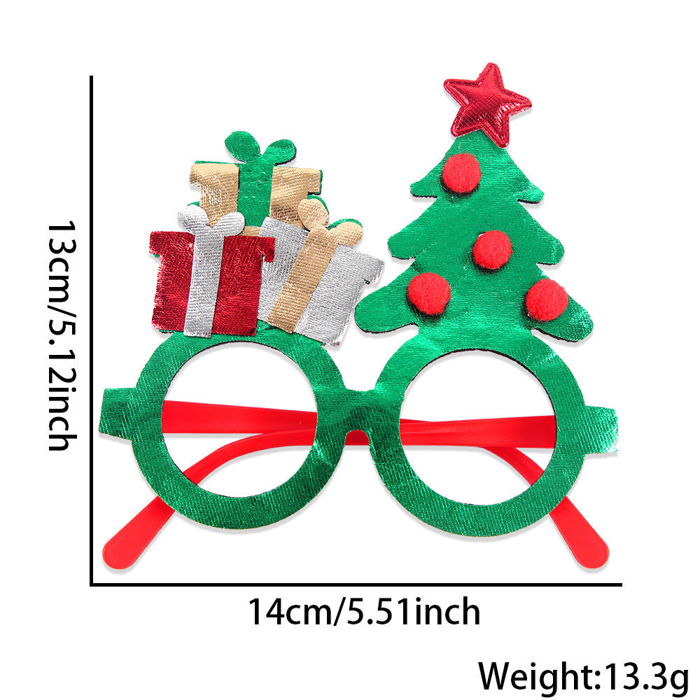 Christmas Glasses Bronzed Fabric Snowflake XINGX Photo New Year Party Props