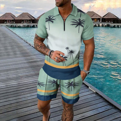 Short-sleeved Shorts Two-piece Sports And Leisure Men's Suit