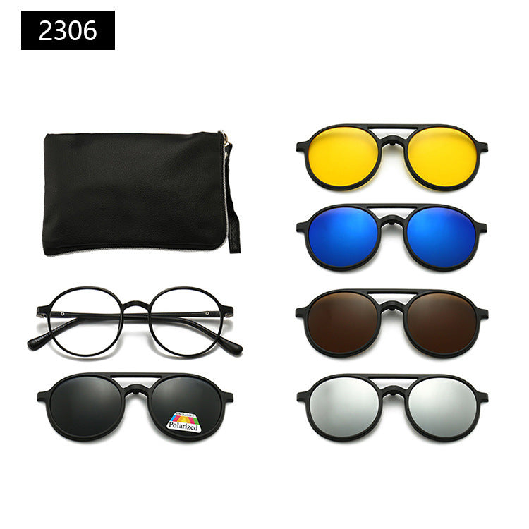 Magnetic Set Of Glasses Polarized Sunglasses Get Glasses Bag Free