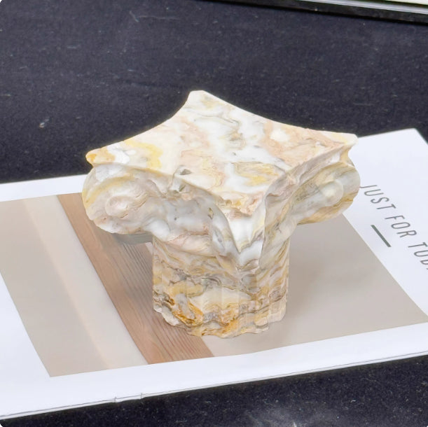 Roman Column Ornaments Made From Natural Marbledecorative Castle Pieces For Home Decor