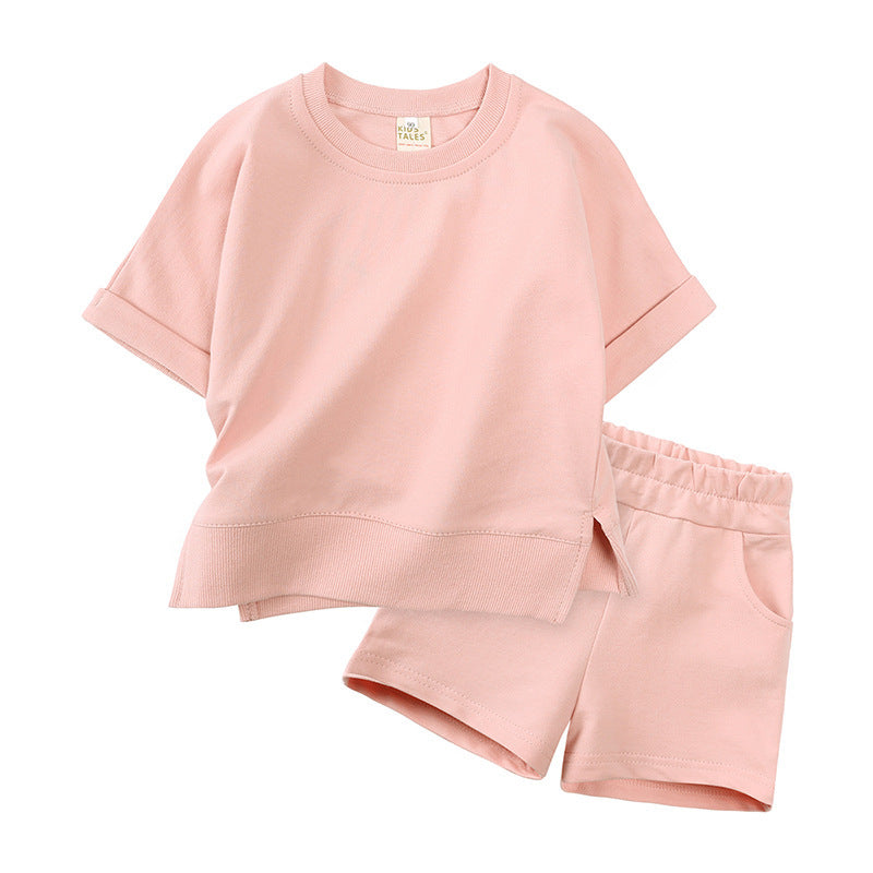 Children's Summer Short Sleeved Shorts Sports Two-piece Set