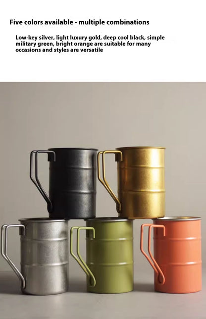 Distressed Camping Mug Outdoor Stainless Steel Coffee Cup