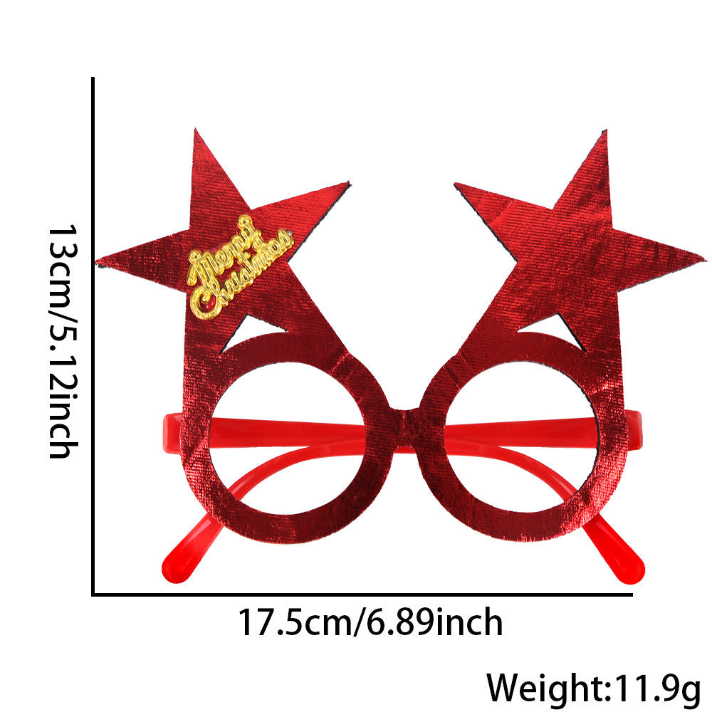 Christmas Glasses Bronzed Fabric Snowflake XINGX Photo New Year Party Props