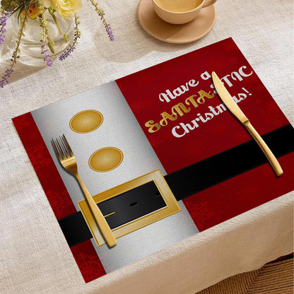 Christmas Digital Printing Placemat Linen Insulation Antifouling Decoration