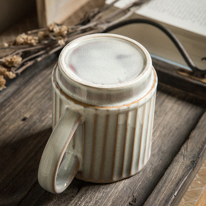 Vintage Embossed Large Capacity Ceramic Coffee Mug
