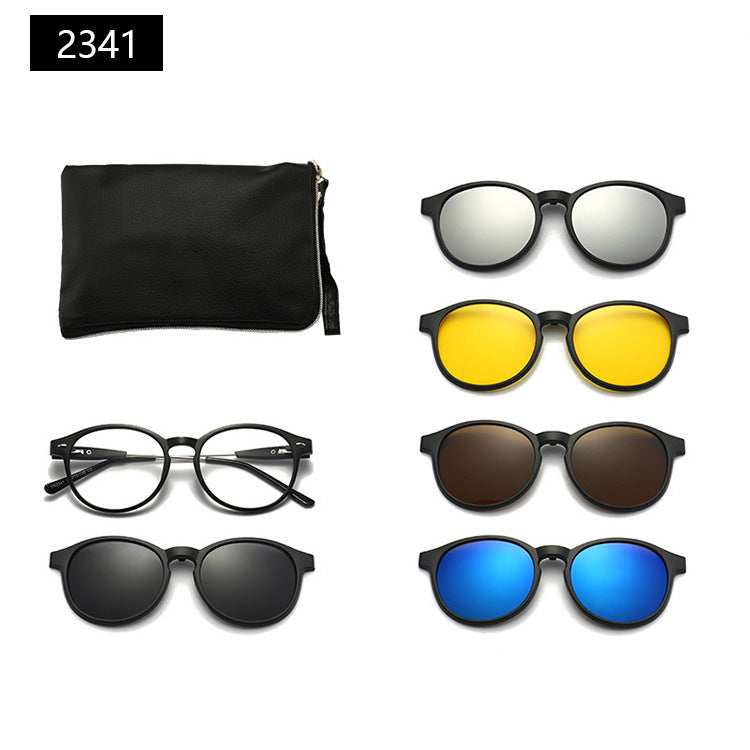 Magnetic Set Of Glasses Polarized Sunglasses Get Glasses Bag Free