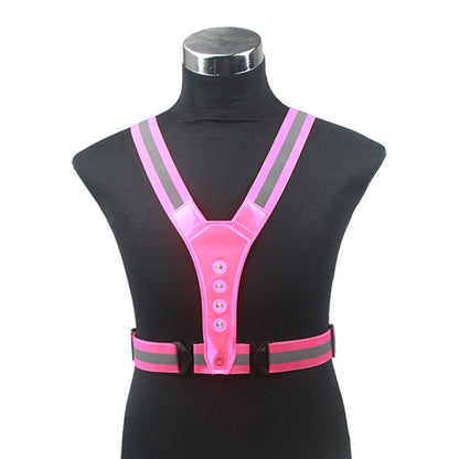 Elastic and elastic V-shaped 4LED light-emitting reflective vest