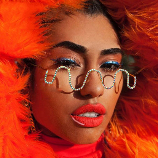 Handmade diamond half-rim glasses