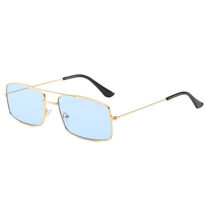Retro square double beam glasses