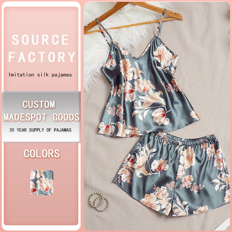 Womens Casual Lightweight Cool-Feel Tank Top And Shorts Two-Piece Set