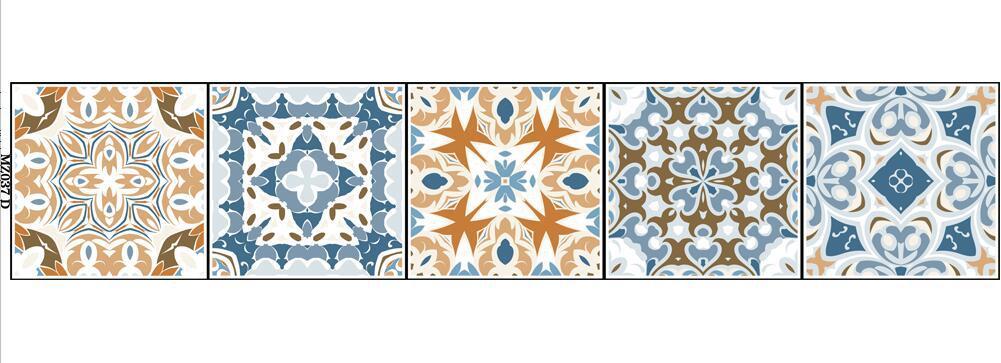 Retro European and American tiles stickers stairs kitchen bathroom decoration wallpaper