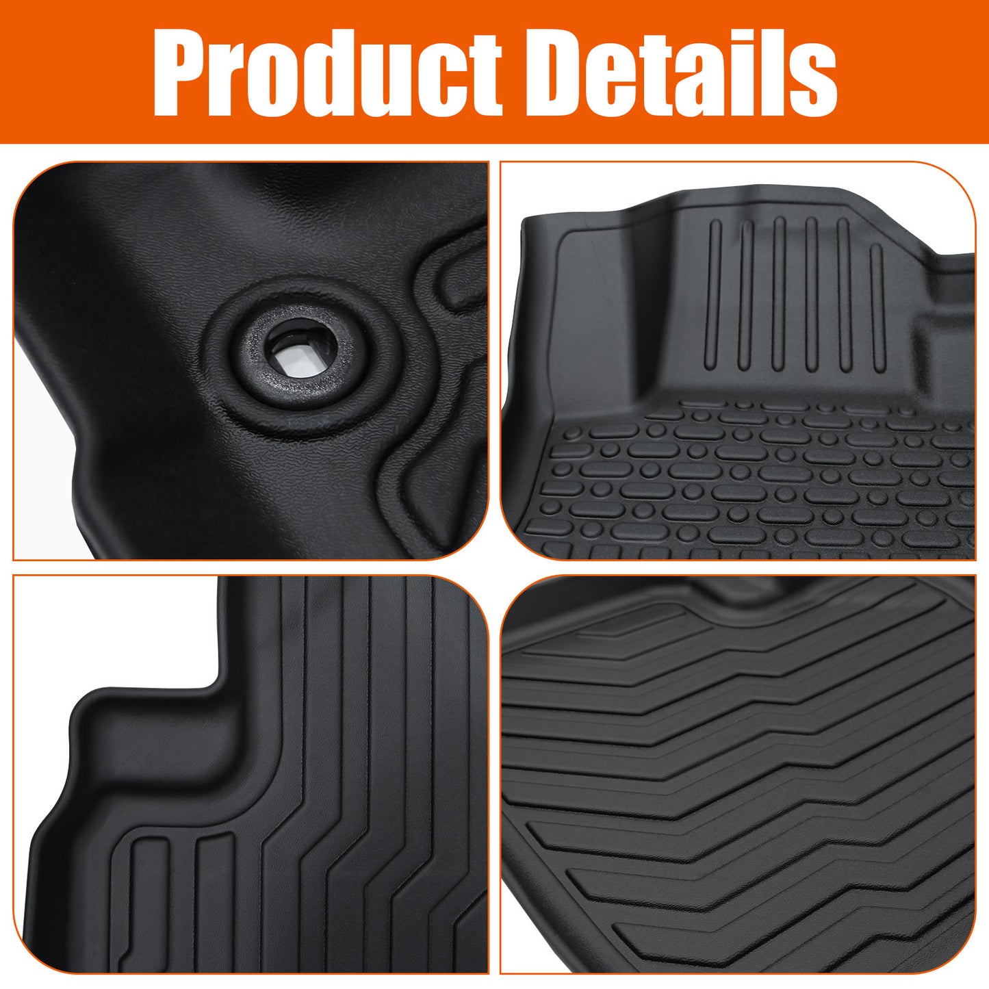 TPE Rubber Car Floor Mats All-Weather For 08-12  Accord