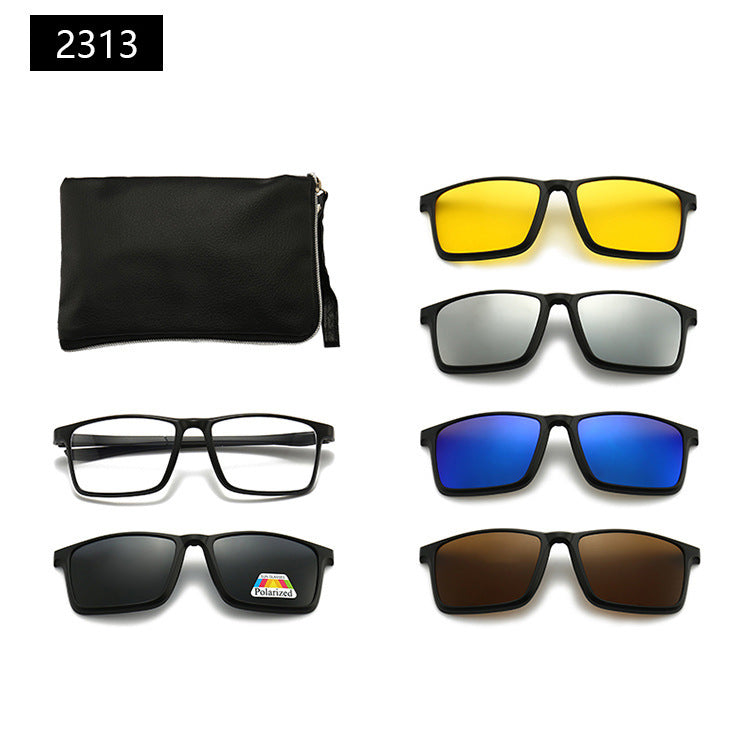 Magnetic Set Of Glasses Polarized Sunglasses Get Glasses Bag Free
