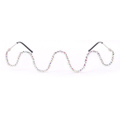 Handmade diamond half-rim glasses
