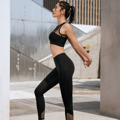 Two-piece mesh sports yoga bra set