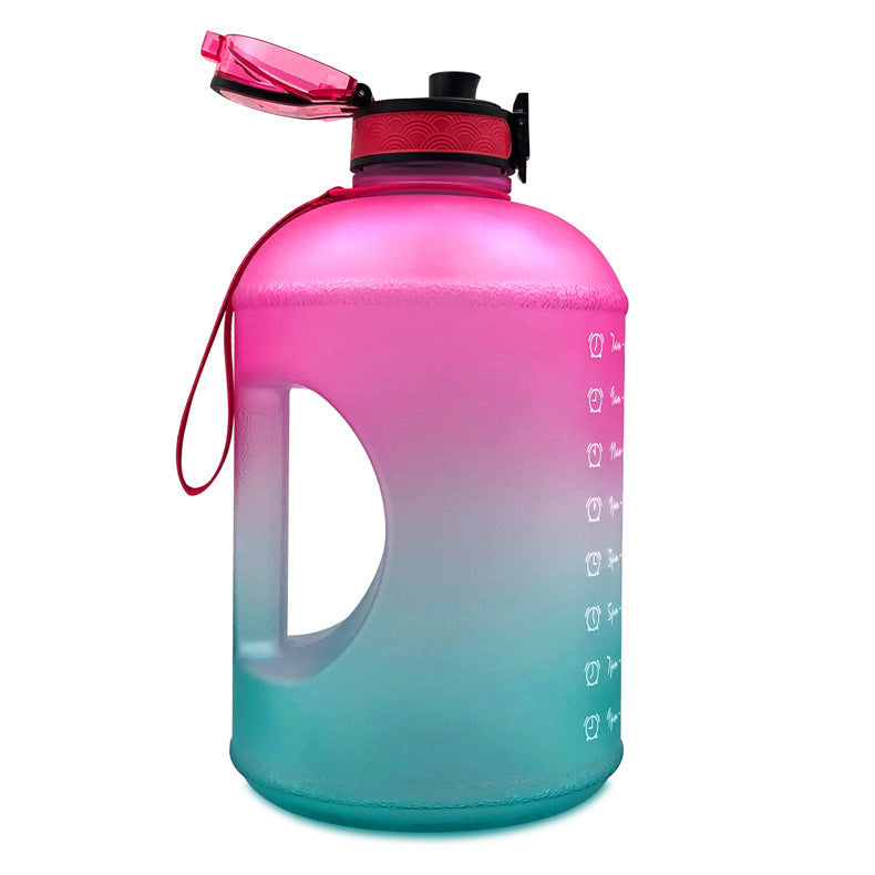 Sports Bottle Plastic Bouncing Cup Frosted Gradient Fitness Space Cup