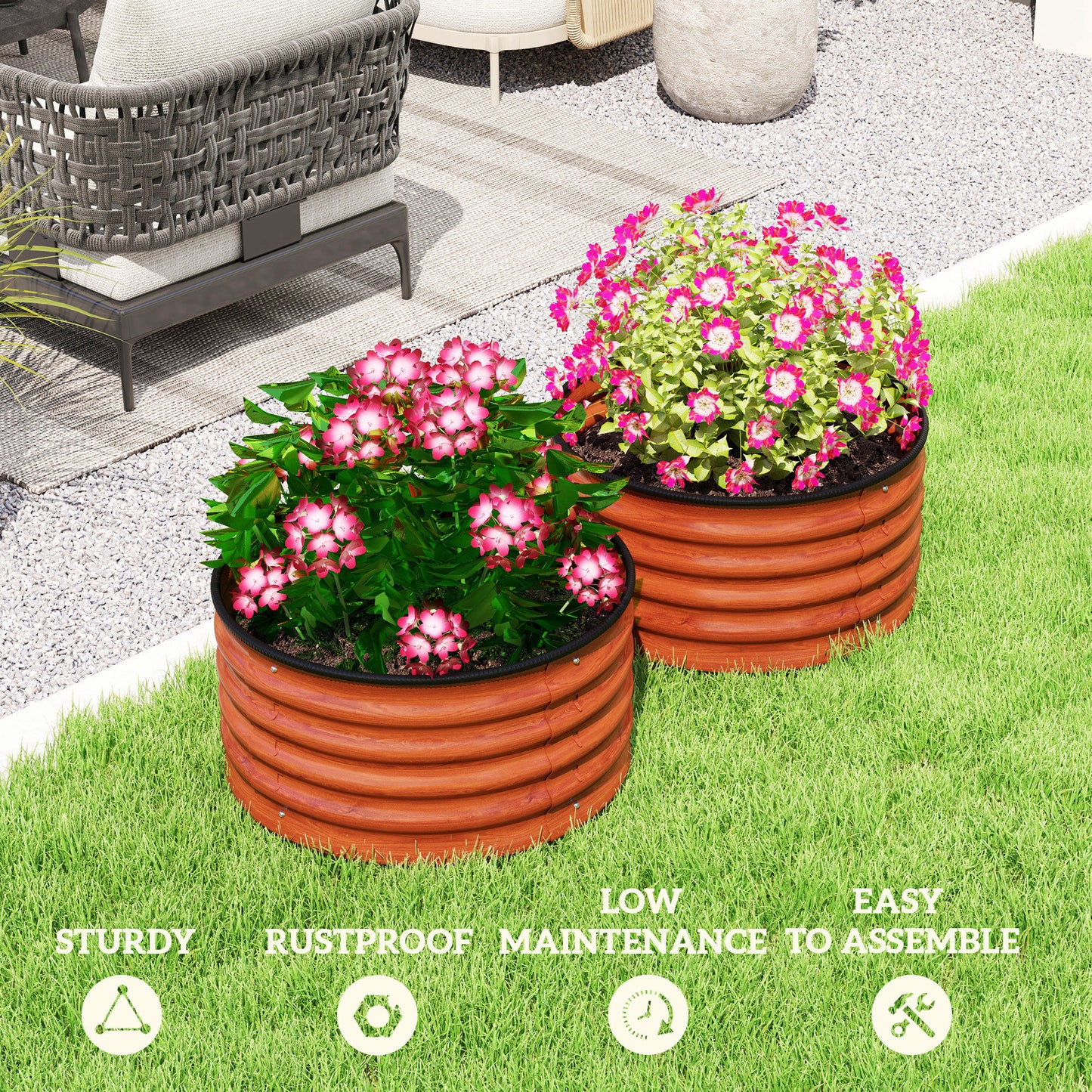Set of 2 Raised Garden Bed