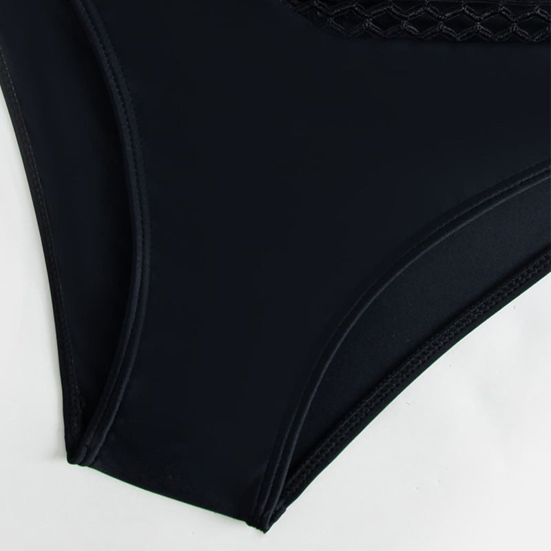 Black Cross Strap Halter Bikini For Women