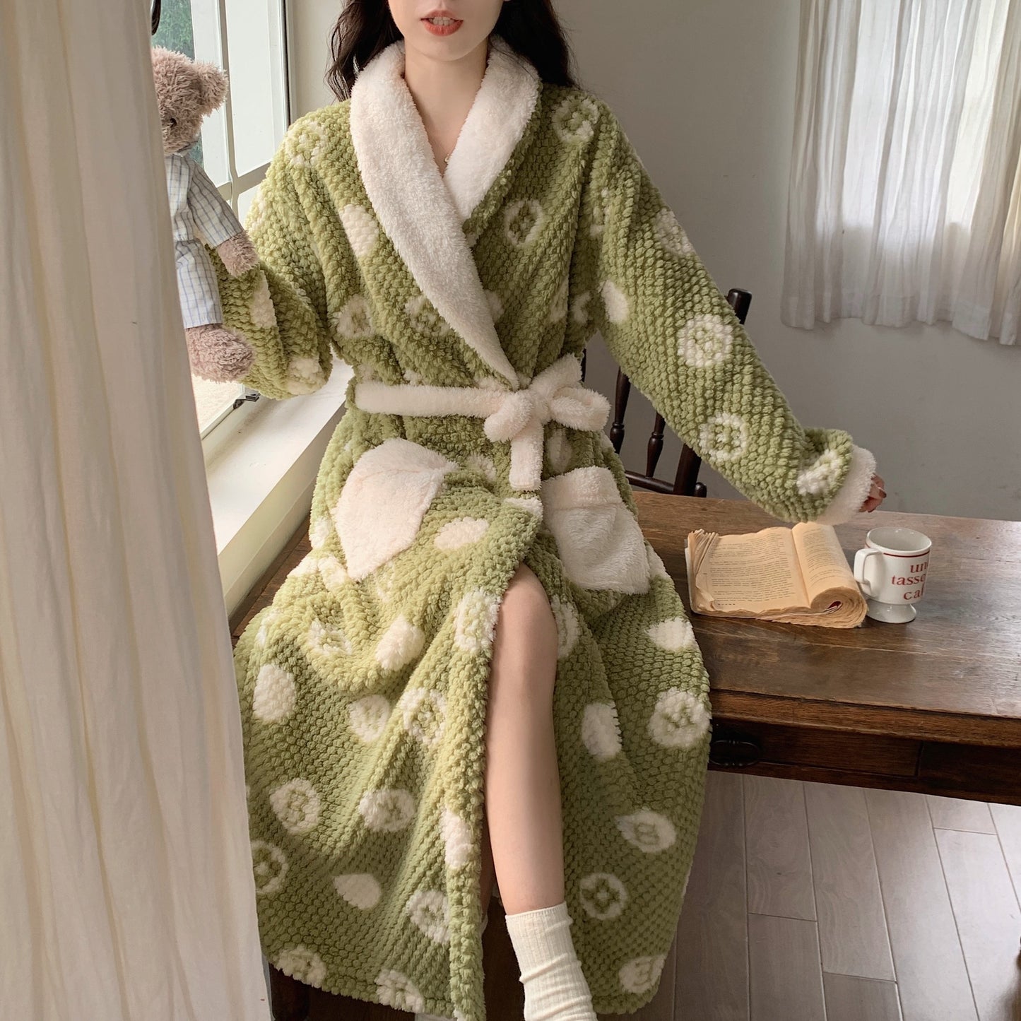 Coral Fleece Japanese Bathrobe Bathrobe Homewear Pajamas