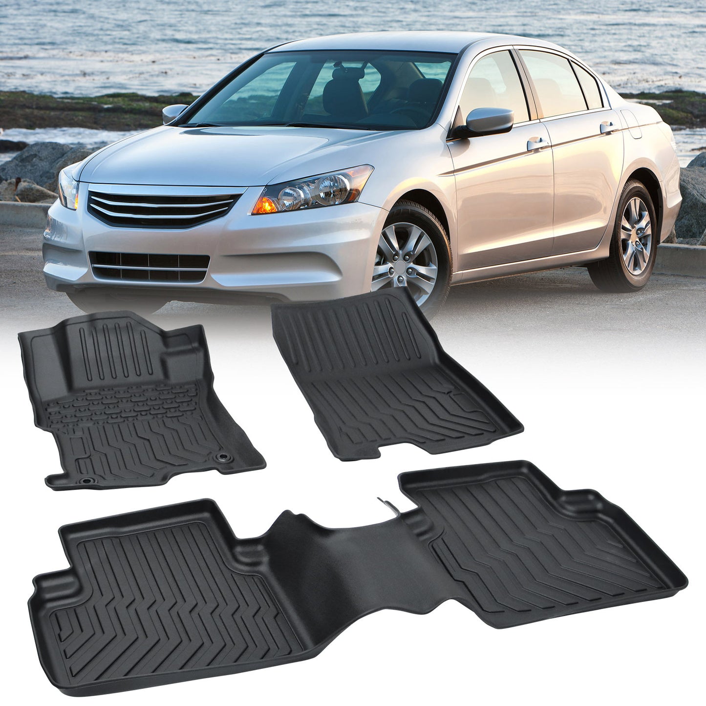 TPE Rubber Car Floor Mats All-Weather For 08-12  Accord