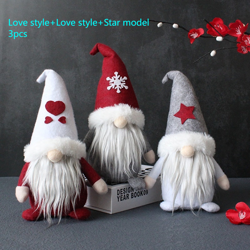 Creative Hooded Faceless Doll Holiday  Santa Claus Plush Decoration Ornaments