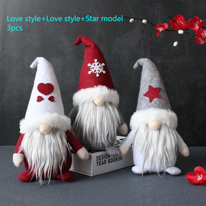 Creative Hooded Faceless Doll Holiday  Santa Claus Plush Decoration Ornaments