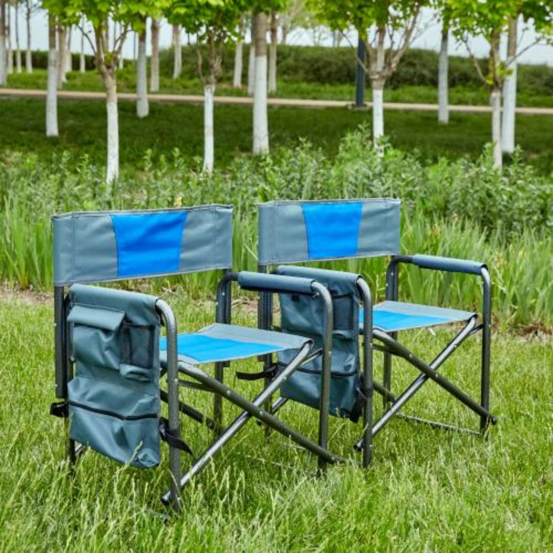 Padded Foldable Lightweight Oversized Outdoor Chair With Side Table And Storage Bag