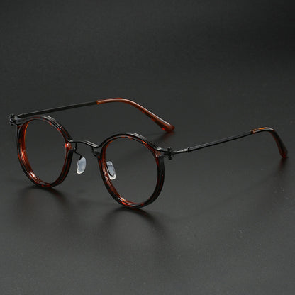Vintage Round Frame Glasses Frame Anti-Blue Ray Plain Glasses