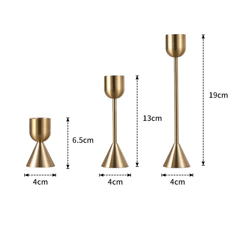 Copper Aluminum Metal Candle Holder Wedding Shooting Props Household Vintage Candle Holder