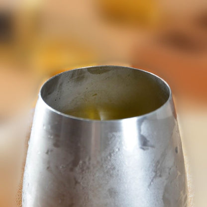 Stainless steel egg-shaped beer mug